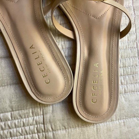 Cecelia New York Mig Leather Slide Sandals Nude Gold SZ 9 NWOT - Picture 12 of 15